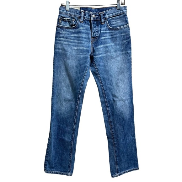 Abercrombie & Fitch Men’s Distress Blue Denim Straight Jeans Size 28X30 - Picture 1 of 11